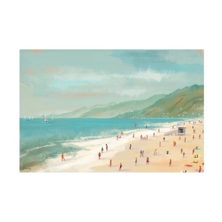 Pete Oswald 'Santa Monica Beach' Canvas Art,16x24